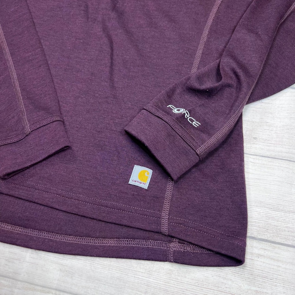 Carhartt Force Pullover Women Medium Purple Quarter Zip Base Layer Top - Picture 5 of 8